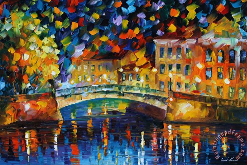 Leonid Afremov Magical Bridge Art Painting