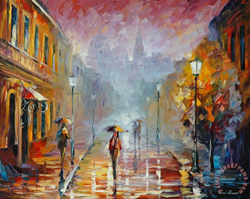 November Rain painting - Leonid Afremov November Rain Art Print