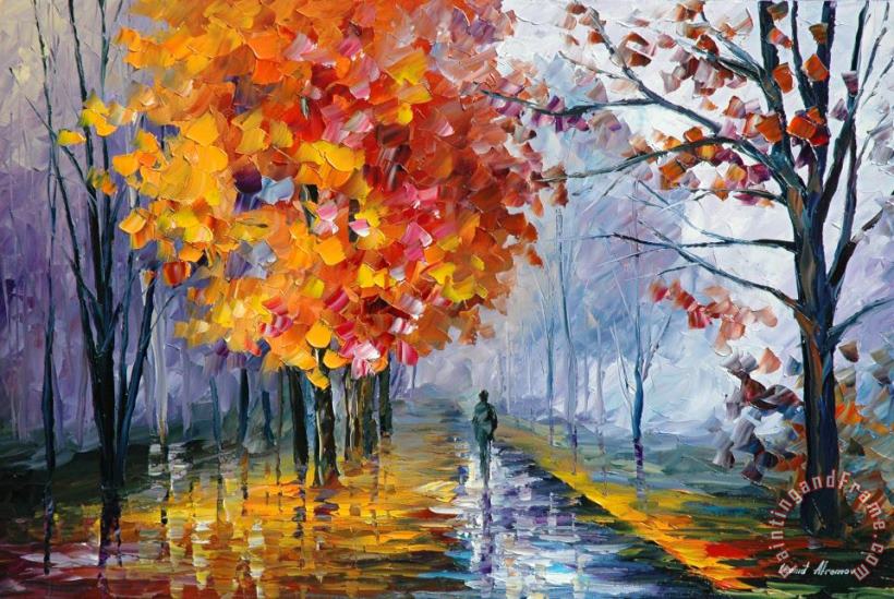 October Fog painting - Leonid Afremov October Fog Art Print