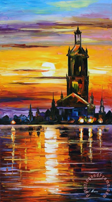 Old Tower painting - Leonid Afremov Old Tower Art Print