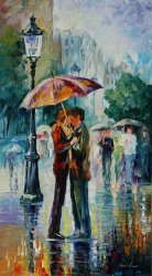 Leonid Afremov Rainy Kiss
