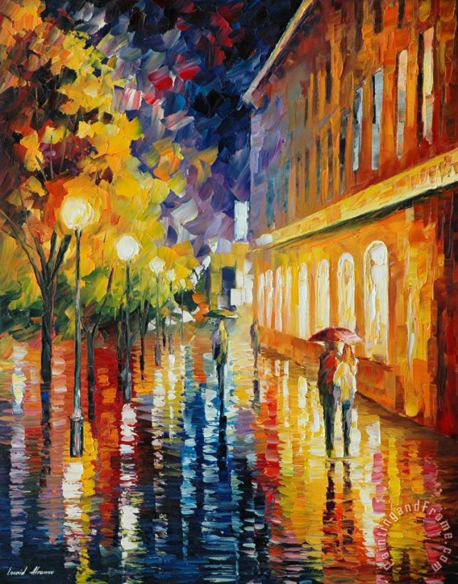 Rainy Path painting - Leonid Afremov Rainy Path Art Print