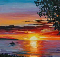 Leonid Afremov Romantic Sunset