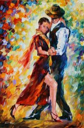 Leonid Afremov - Romantic Tango painting