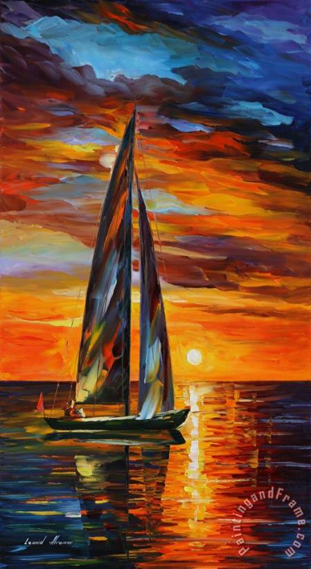 Leonid Afremov Sailing With The Sun Art Print