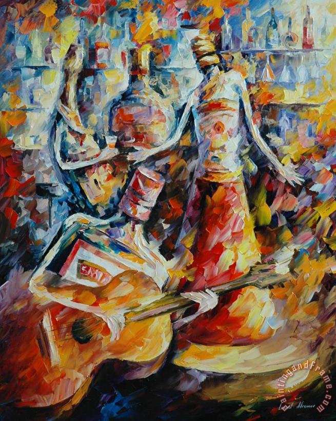 Leonid Afremov Singer Art Painting