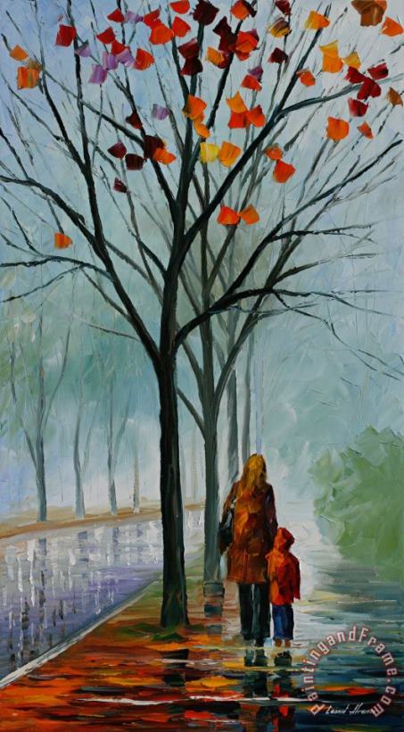 Leonid Afremov Stroll With Mama Art Painting