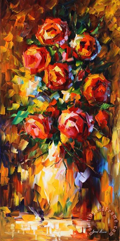 Leonid Afremov Summer Roses Art Print
