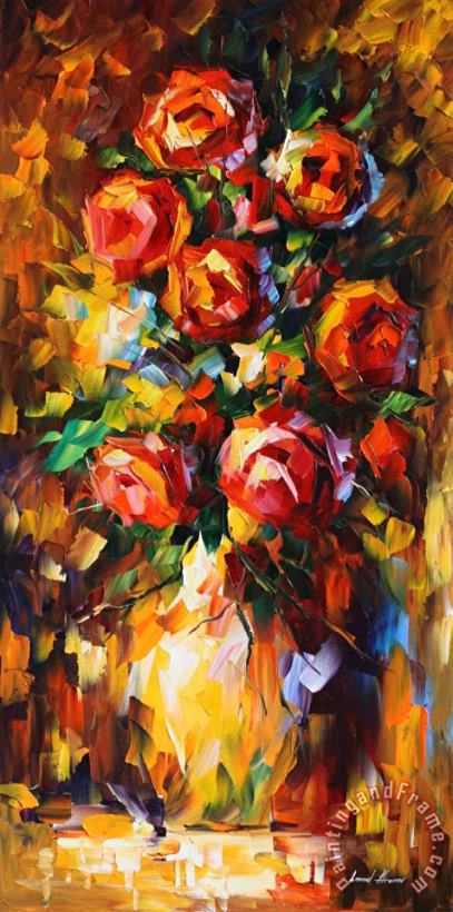 Summer Roses painting - Leonid Afremov Summer Roses Art Print