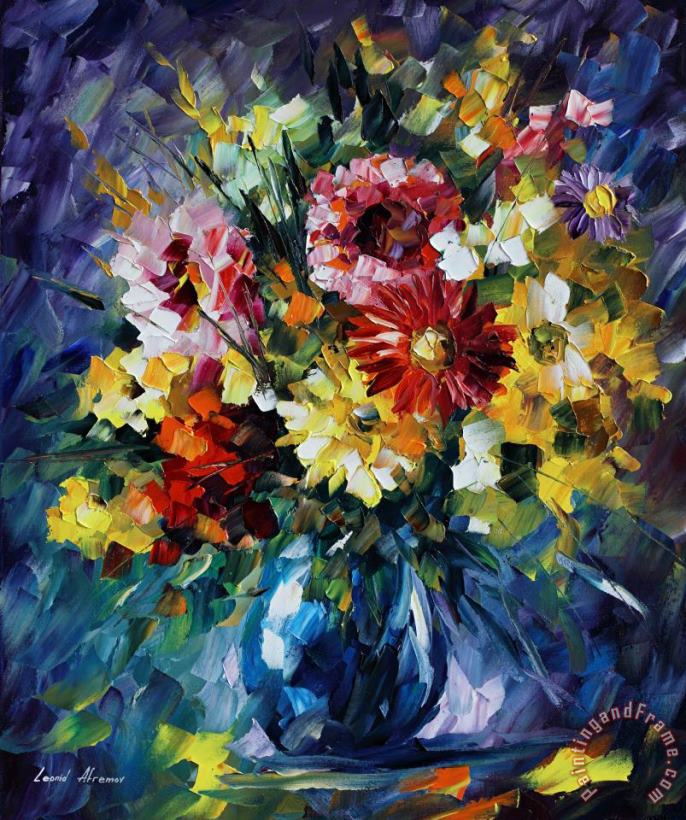 Surreal Flowers painting - Leonid Afremov Surreal Flowers Art Print