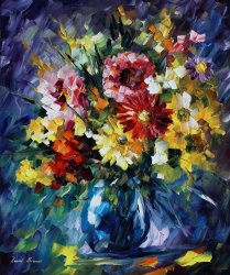 Leonid Afremov Surreal Flowers