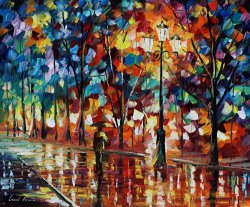 Leonid Afremov The alone umbrella man