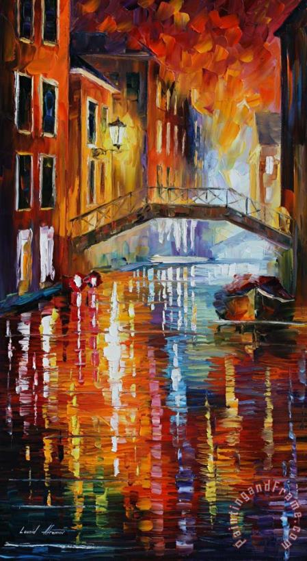 The Canals Of Venice painting - Leonid Afremov The Canals Of Venice Art Print