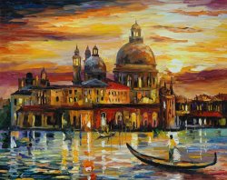 Leonid Afremov The Golden Skies Of Venice