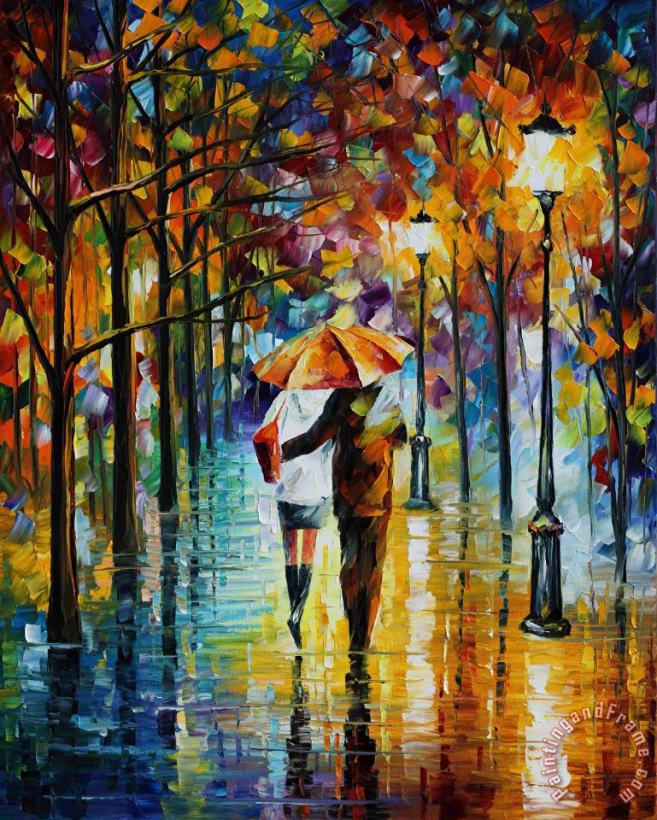 Leonid Afremov Under the red umbrella Art Painting