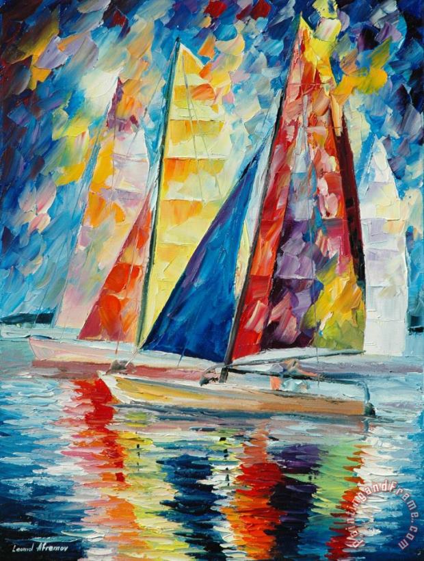 Leonid Afremov Wind In Sails Art Print