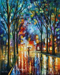Leonid Afremov Winter Alley