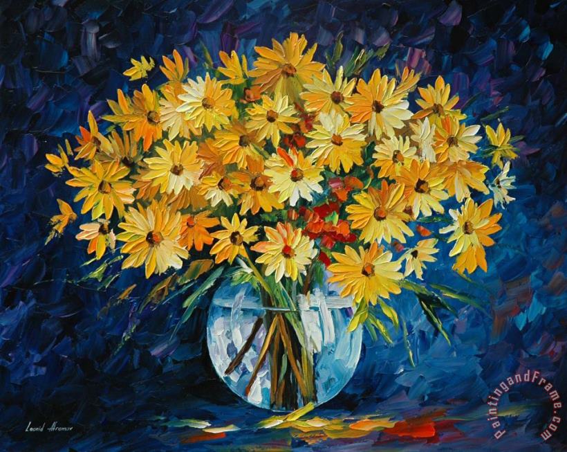 Leonid Afremov Yellow On Blue Art Print