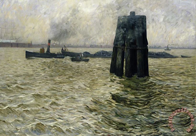 Leopold Karl Walter von Kalckreuth The Port Of Hamburg Art Painting