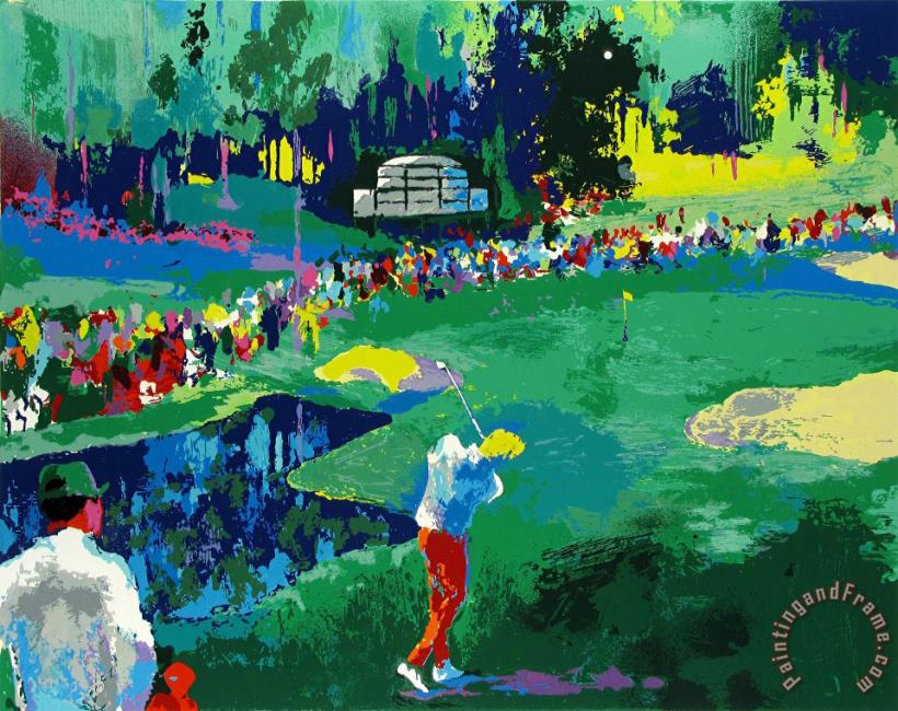 16th at Augusta painting - Leroy Neiman 16th at Augusta Art Print