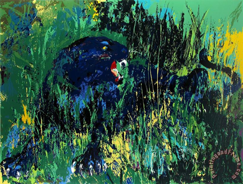 Black Panther painting - Leroy Neiman Black Panther Art Print