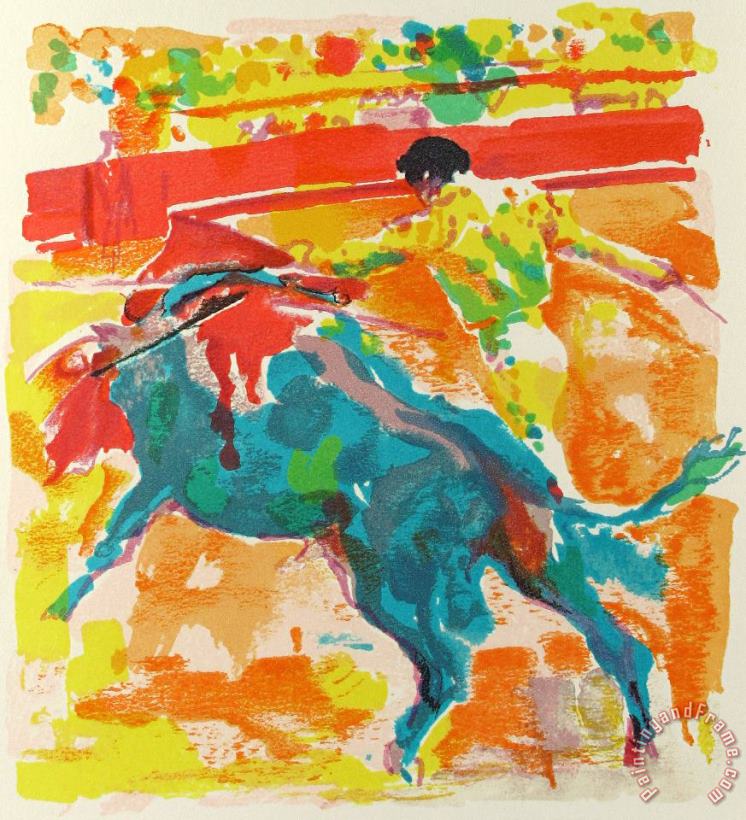Leroy Neiman Bull Fight Art Painting