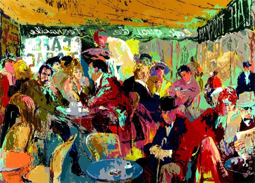 Leroy Neiman Cafe Rive Gauche Art Painting