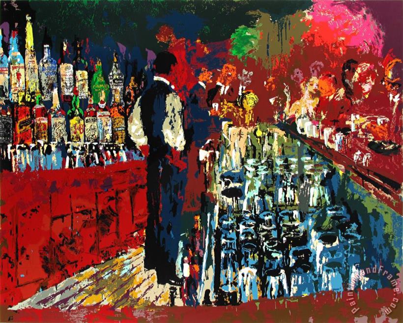 Chicago Key Club Bar painting - Leroy Neiman Chicago Key Club Bar Art Print