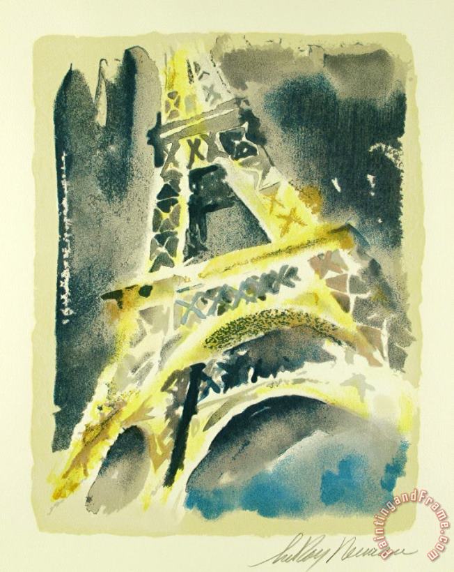 Eiffel Tower painting - Leroy Neiman Eiffel Tower Art Print