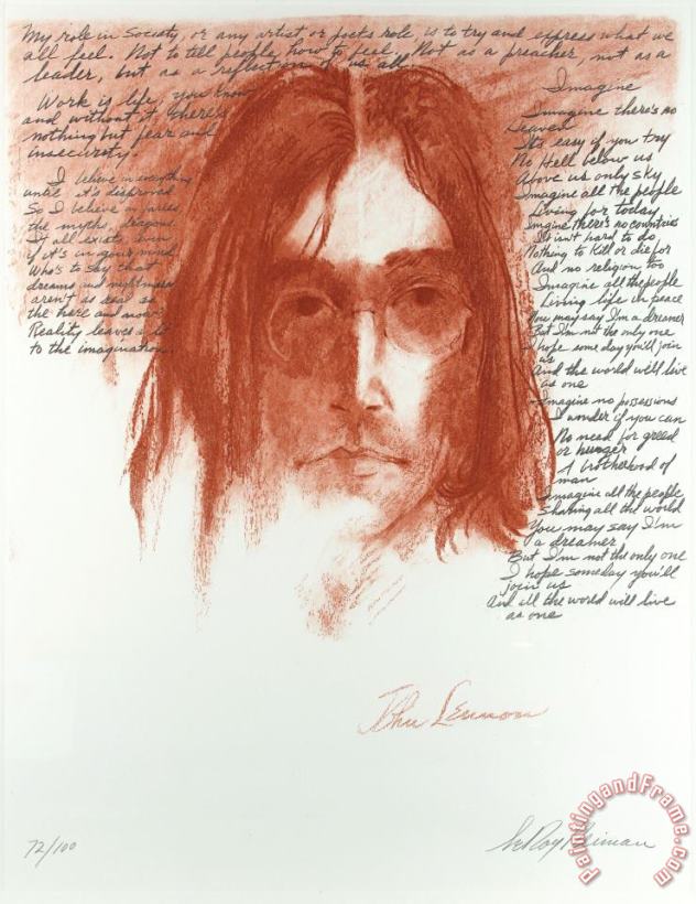 John Lennon Imagine painting - Leroy Neiman John Lennon Imagine Art Print