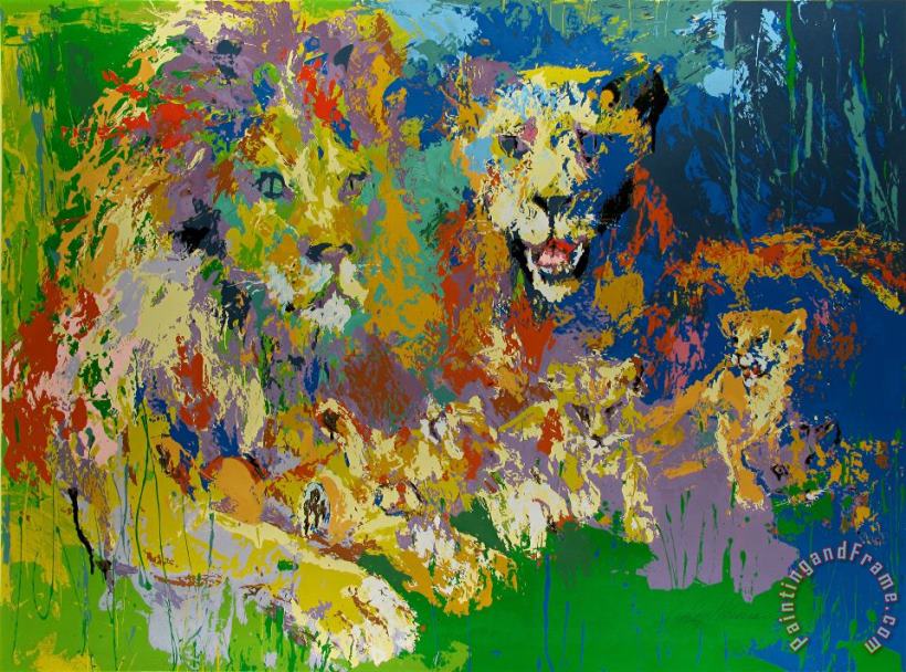 Leroy Neiman Lion's Pride Art Painting