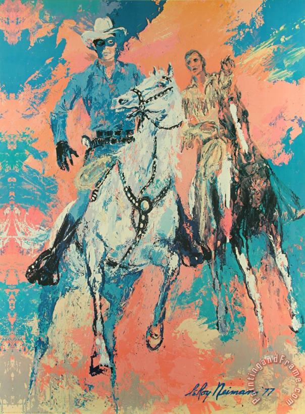 Leroy Neiman Lone Ranger And Tonto Art Painting