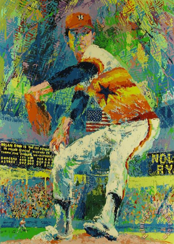 Nolan Ryan painting - Leroy Neiman Nolan Ryan Art Print