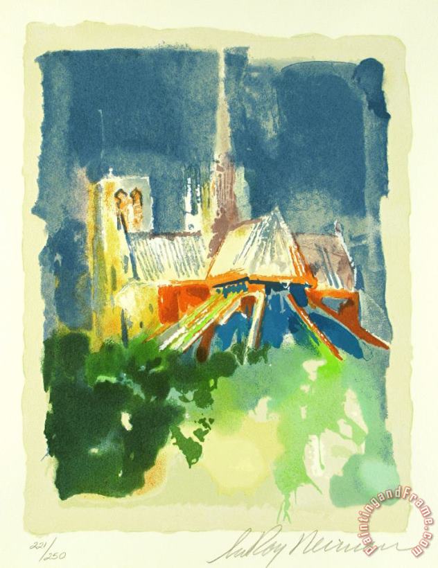 Notre Dame painting - Leroy Neiman Notre Dame Art Print