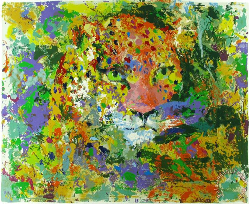 Leroy Neiman Portrait of The Leopard Art Painting