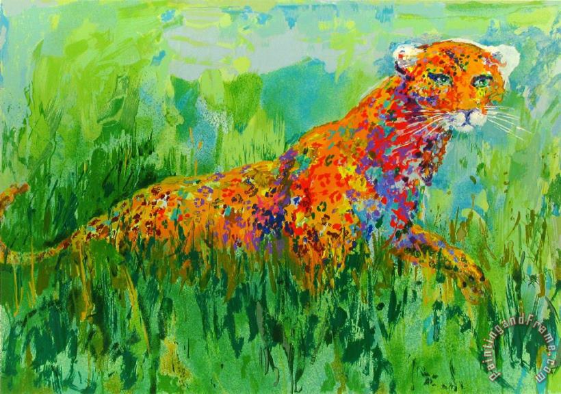Leroy Neiman Prowling Leopard Art Painting