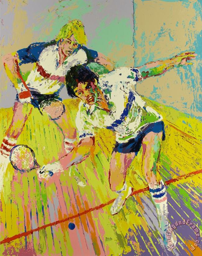 Racquetball painting - Leroy Neiman Racquetball Art Print