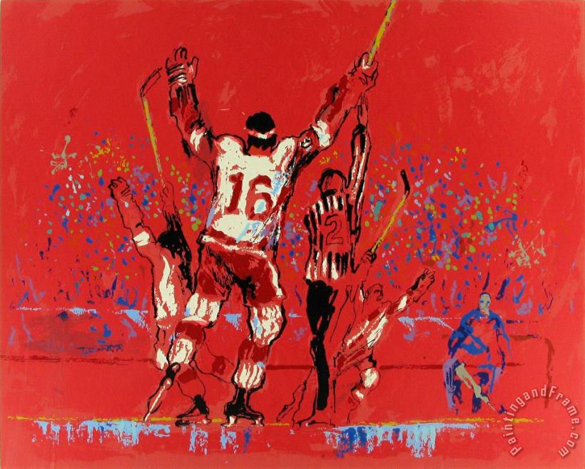 Leroy Neiman Red Goal Art Painting