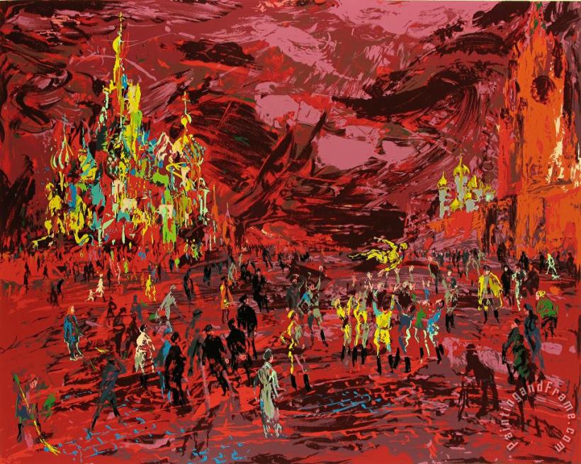Leroy Neiman Red Square Art Painting
