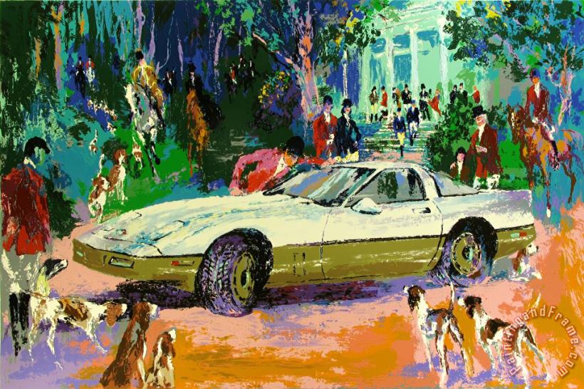 Leroy Neiman Rendezvous a La Corvette Art Painting