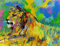 Leroy Neiman Resting Lion