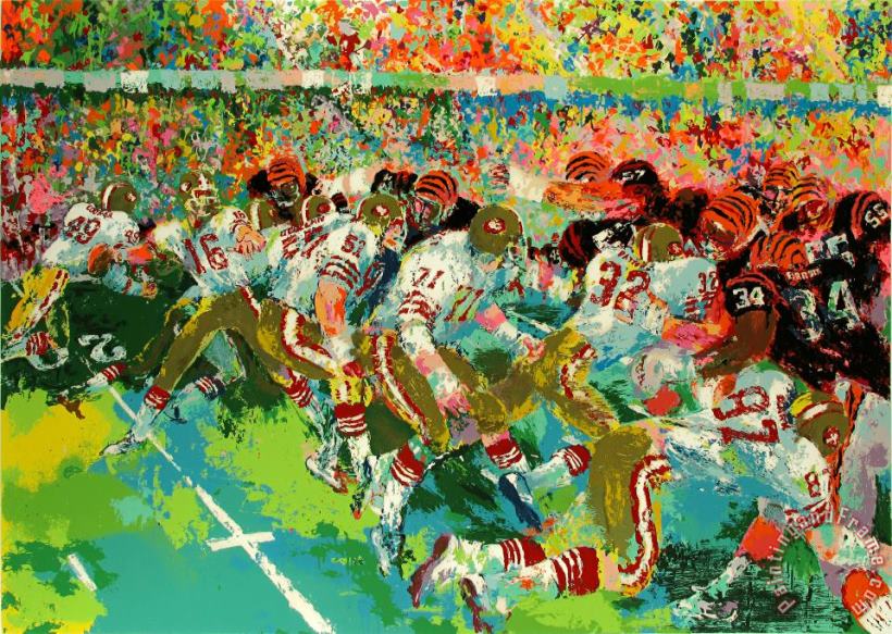 Leroy Neiman Silverdome Superbowl Art Painting