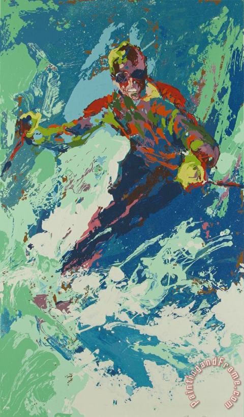 Skier painting - Leroy Neiman Skier Art Print
