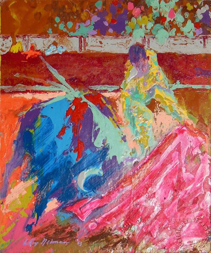 Leroy Neiman Toreador And Bull Art Painting
