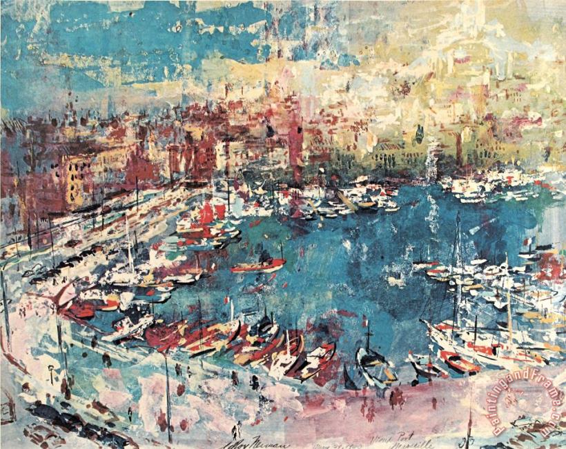 Leroy Neiman Vieux Port, Marseille Art Painting