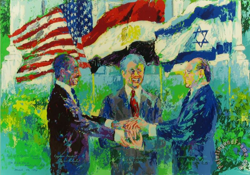 Leroy Neiman White House Signing of The Egyptian Israeli Peace Treaty Art Print