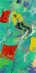 Leroy Neiman Winter Olympic Skiing, Lake Placid, 1980