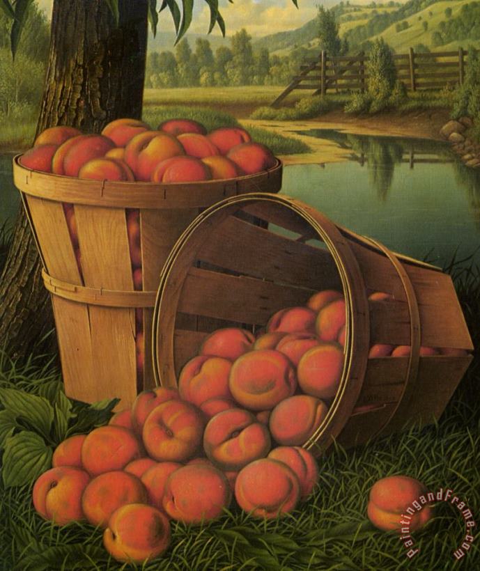 Bushels of Peaches Under a Tree painting - Levi Wells Prentice Bushels of Peaches Under a Tree Art Print