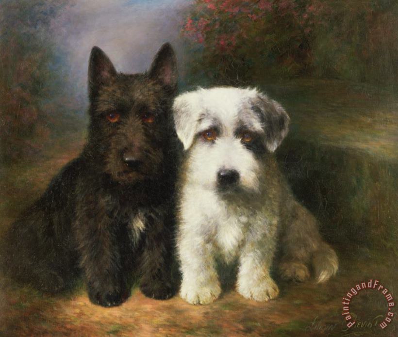 A Scottish and a Sealyham Terrier painting - Lilian Cheviot A Scottish and a Sealyham Terrier Art Print