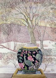 Lillian Delevoryas Large Ginger Jar In Snowstorm